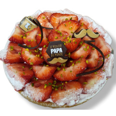 Tarte sablée breton aux fraises décoration papas 6 personnes
